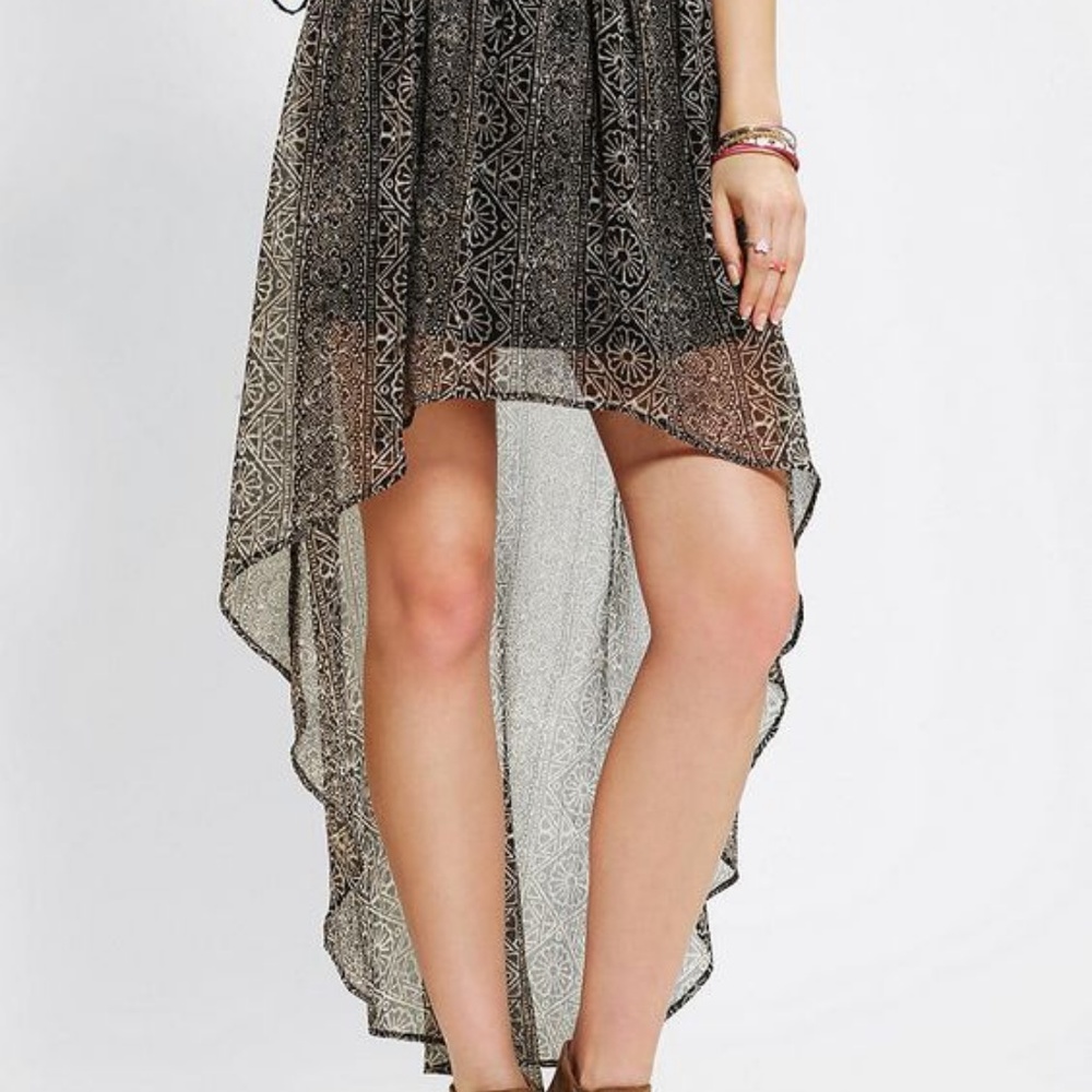 Brown with black design skirt